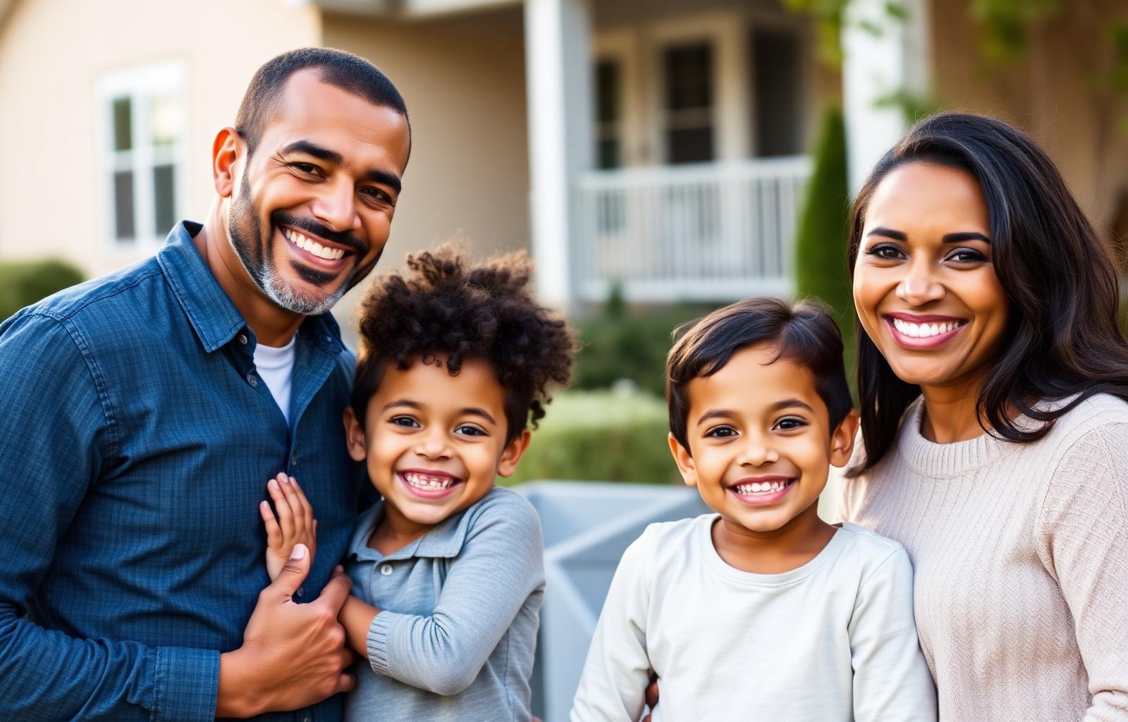 Familia protegida con seguro de salud
